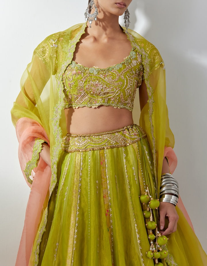 Lime Green Lehenga Set