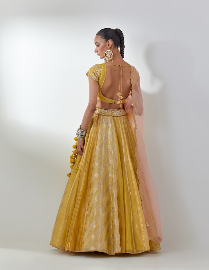 Lemon Lehenga Set