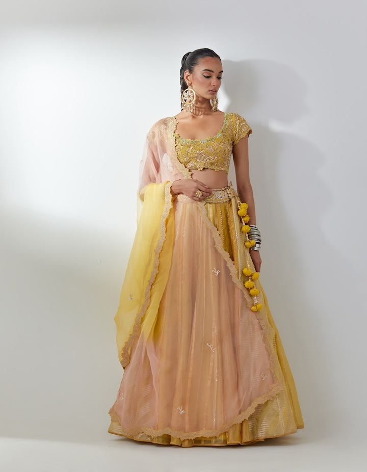 Lemon Lehenga Set