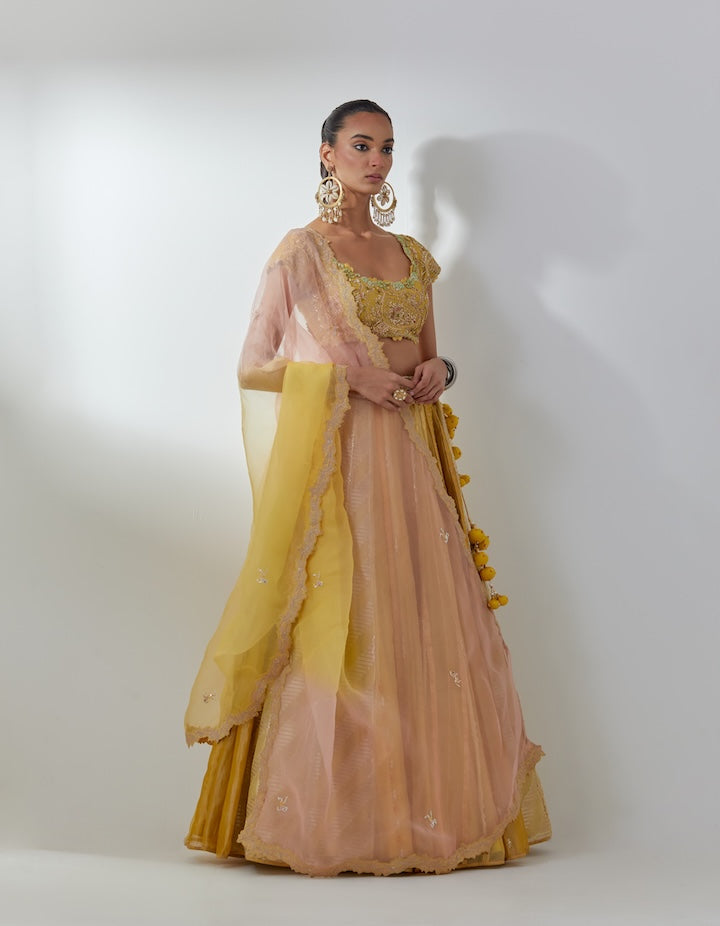 Lemon Lehenga Set