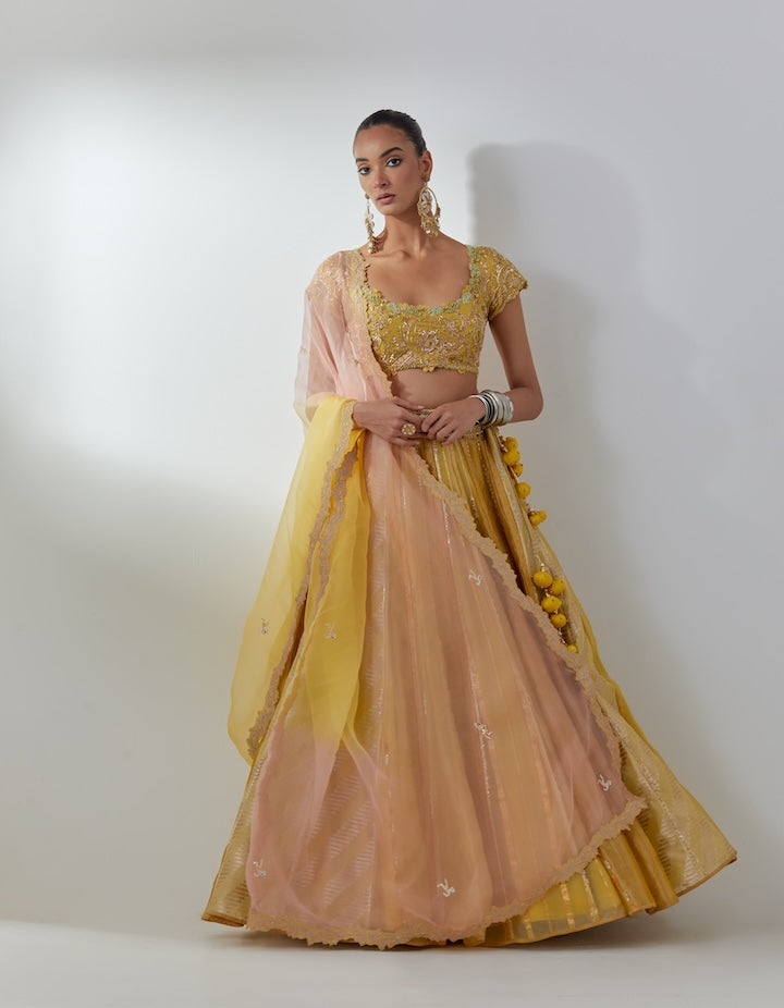 Lemon Lehenga Set