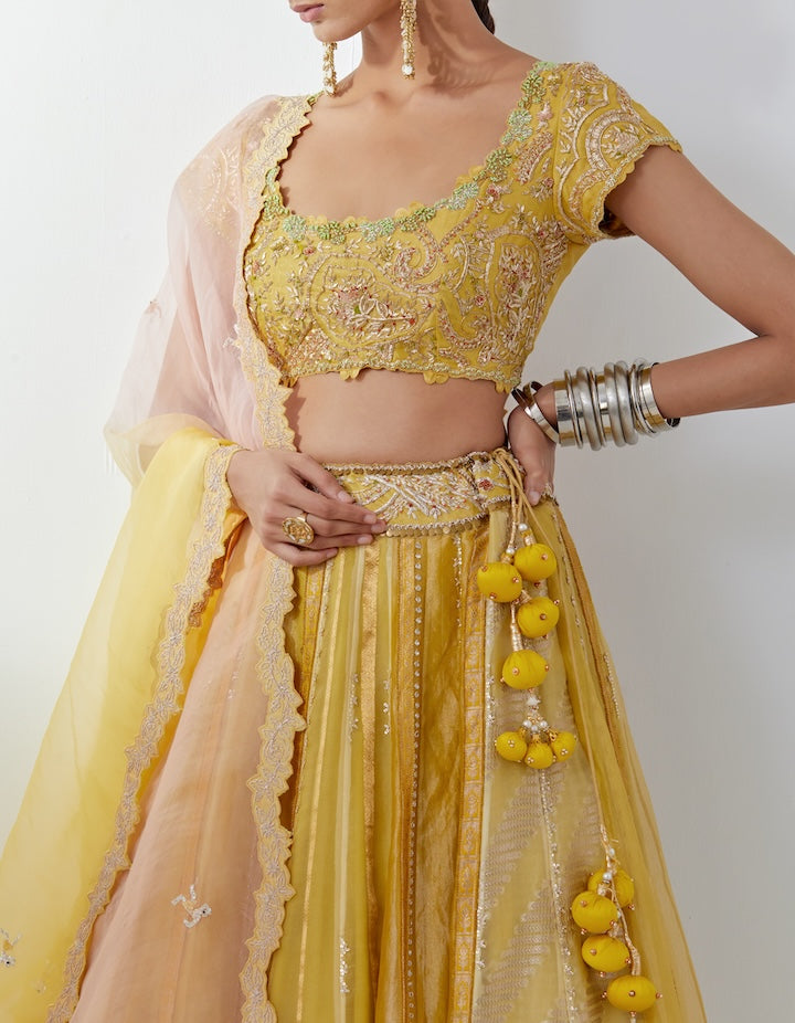 Lemon Lehenga Set