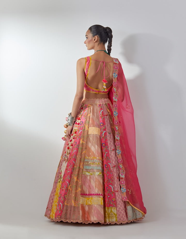 Pink Embellished Lehenga Set