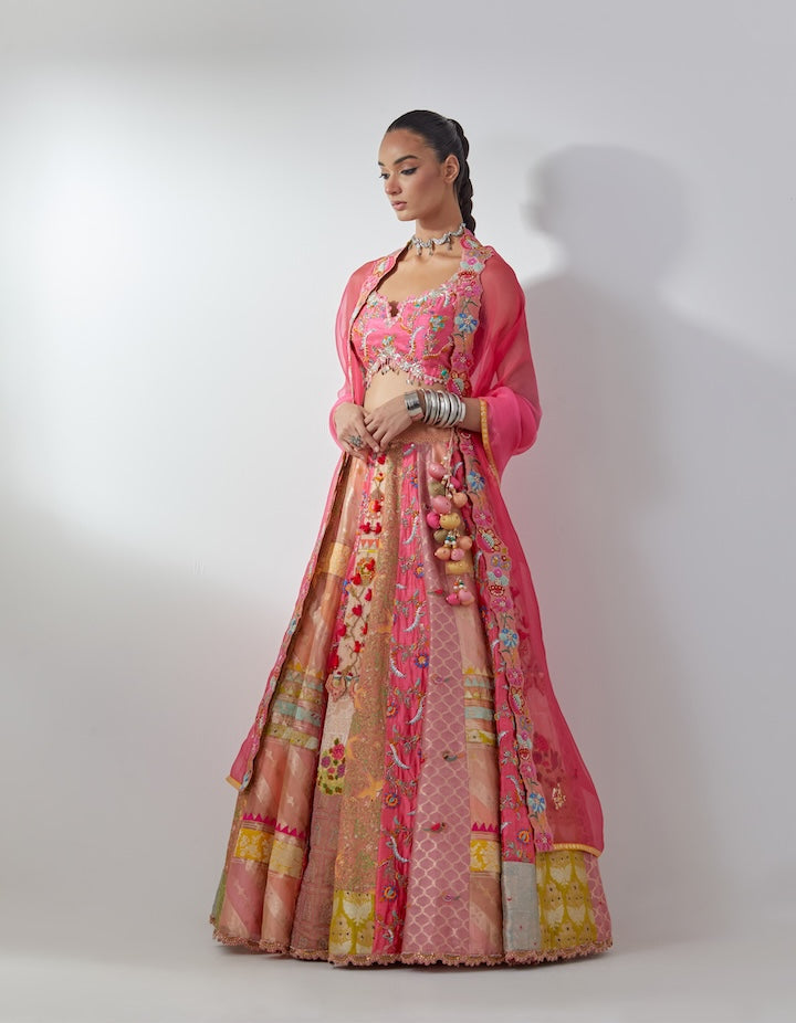 Pink Embellished Lehenga Set