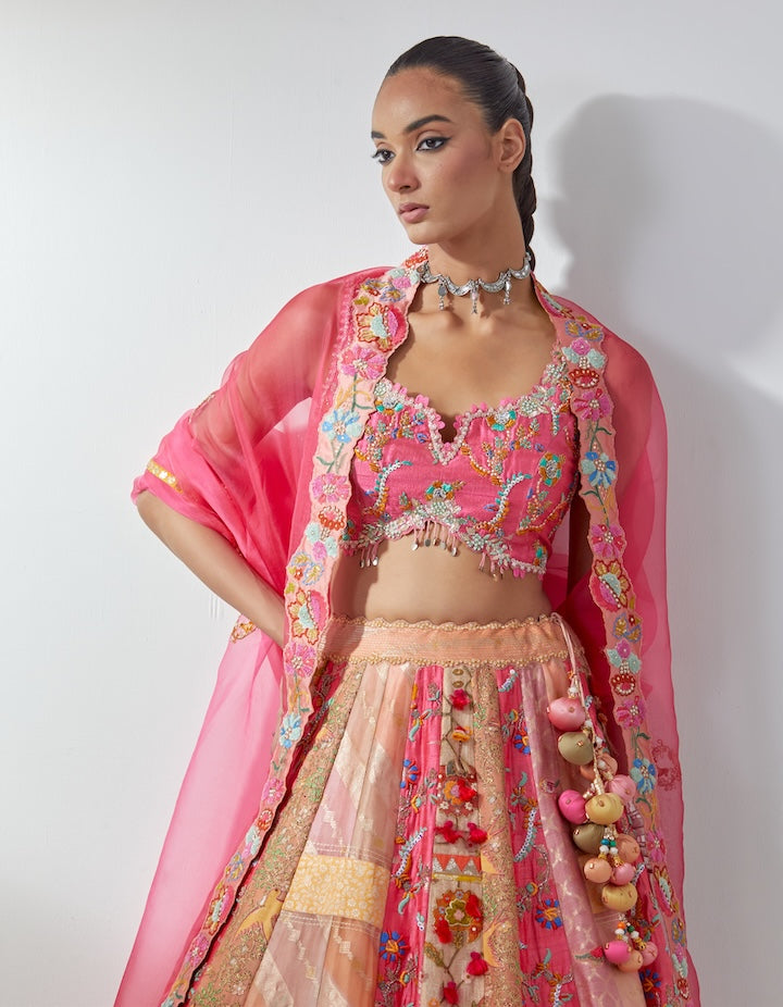 Pink Embellished Lehenga Set