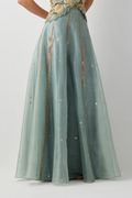 Seafoam Embroidered Organza Skirt