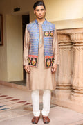 Royal Blue Silk Ikat Patchwork Bandi Set
