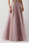 Dusty Mauve Embroidered Organza Skirt