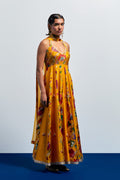 Mustard yellow anarkali set