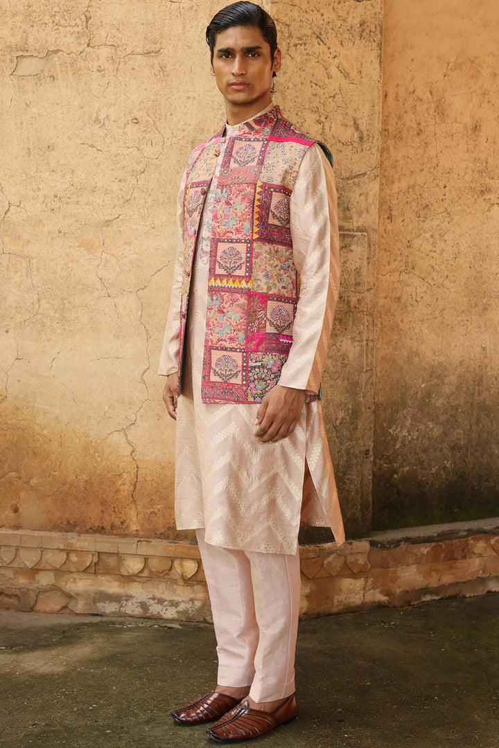 Pink Silk Bundi Set