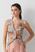 Pastel Patchwork Embroidered Corset