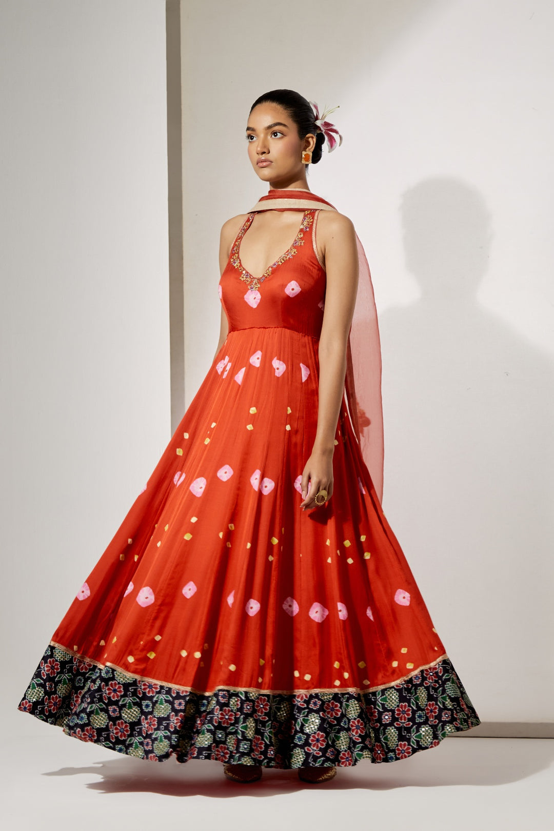 Gulnaar Silk Anarkali Set