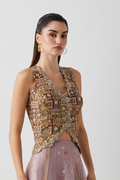 Bronze Ornate Embroidered Corset