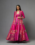 Fuchsia Embroidered Jacket with Kalidar Set