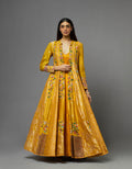 Yellow Embroidered Jacket and Kalidar Set