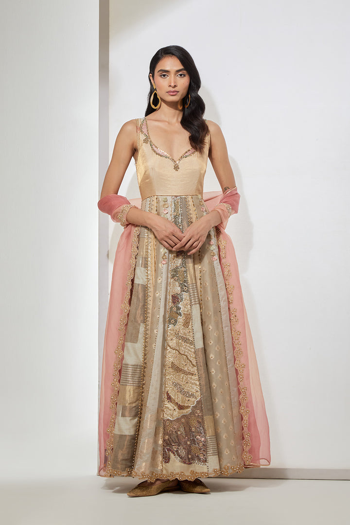 Ivory Embellished Anarkali Set