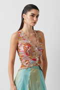 Blush Floral Embroidered Corset