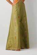 Olive Green Embroidered Palazzo