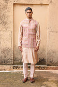Pink Silk Textured Bundi Set