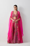Diva Pink Hand Embroidered Cape Set