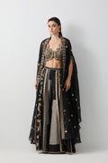Black Silk & Brocade Cape Set
