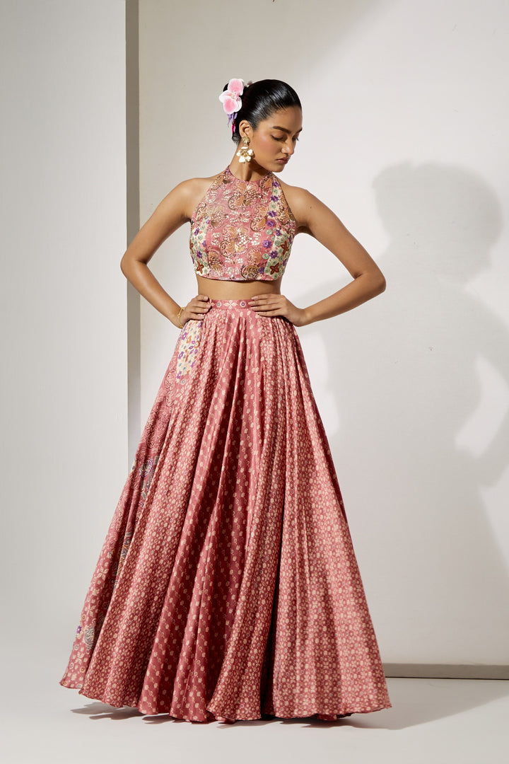 Rosewood Halter Blouse &amp; Skirt Set