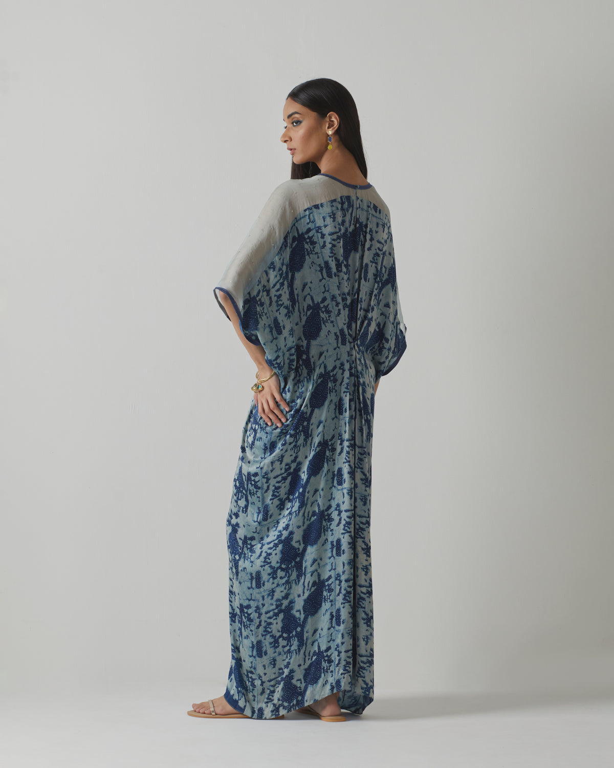 Blue Printed Kaftan