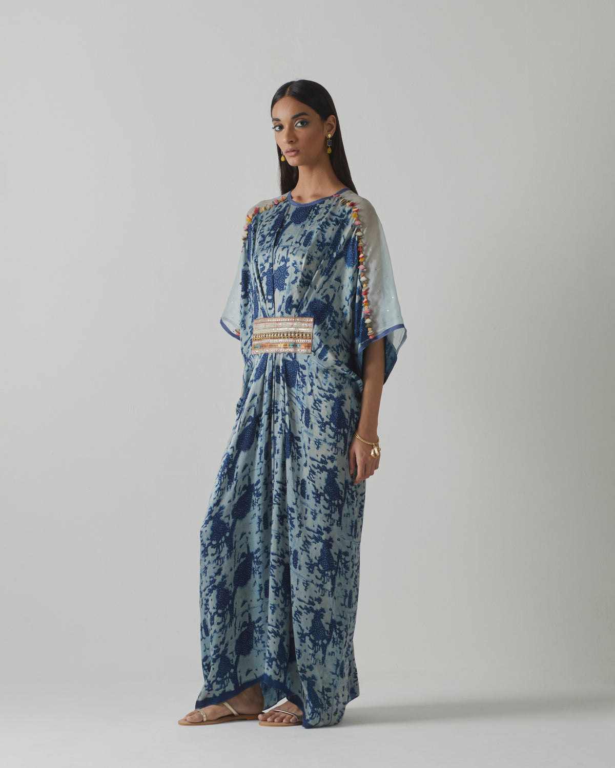 Blue Printed Kaftan