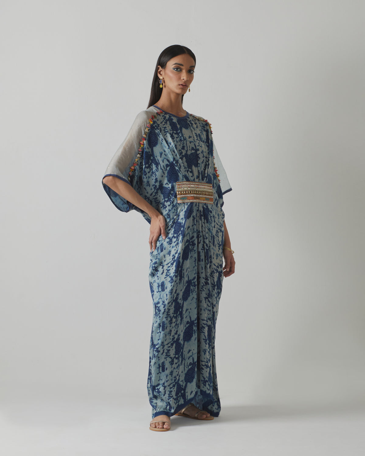 Blue Printed Kaftan