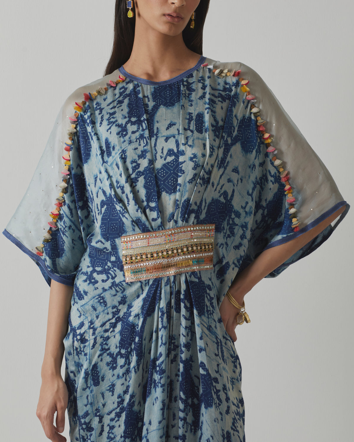 Blue Printed Kaftan