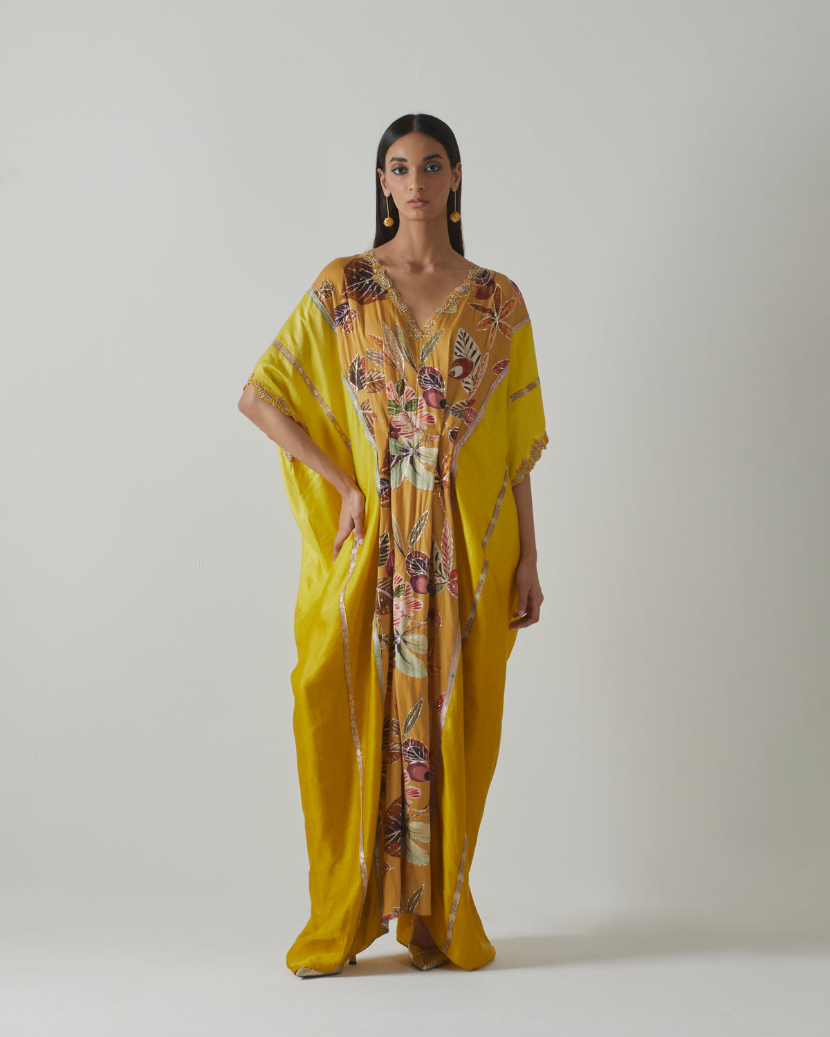 Yellow Floral Kaftan