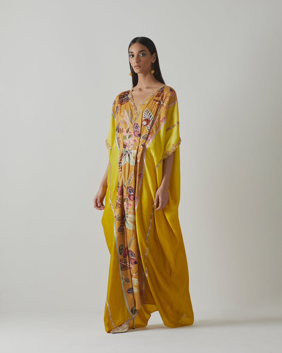 Yellow Floral Kaftan