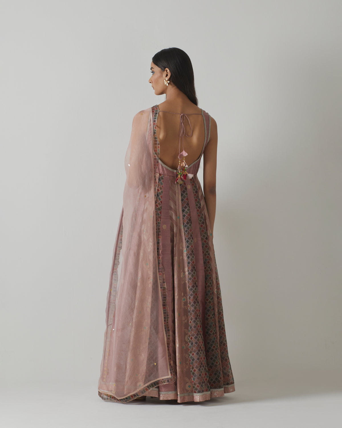 Mauve embellished Anarkali Set