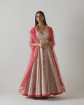 Powder Pink Embroidered Anarkali Set