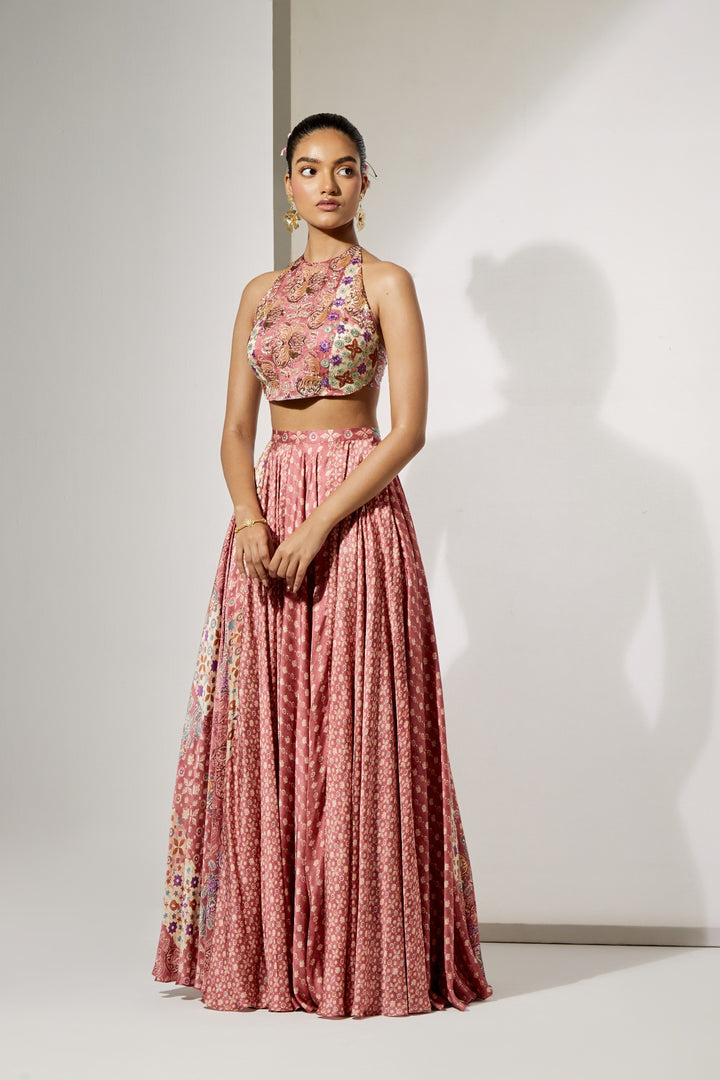 Rosewood Halter Blouse &amp; Skirt Set