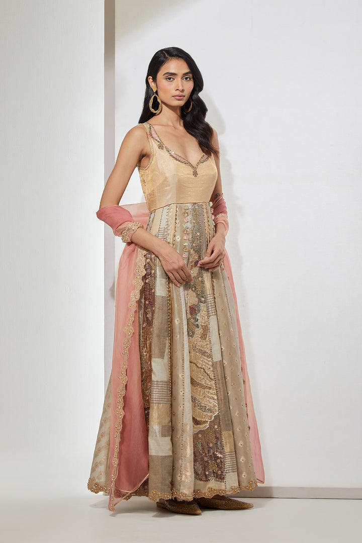 Ivory Embellished Anarkali Set