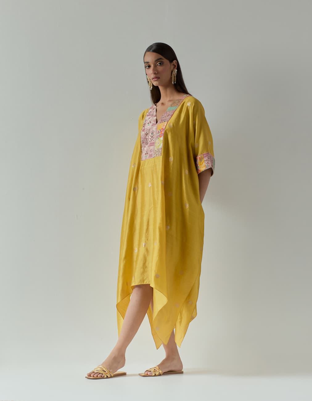 Yellow Silk Kaftan