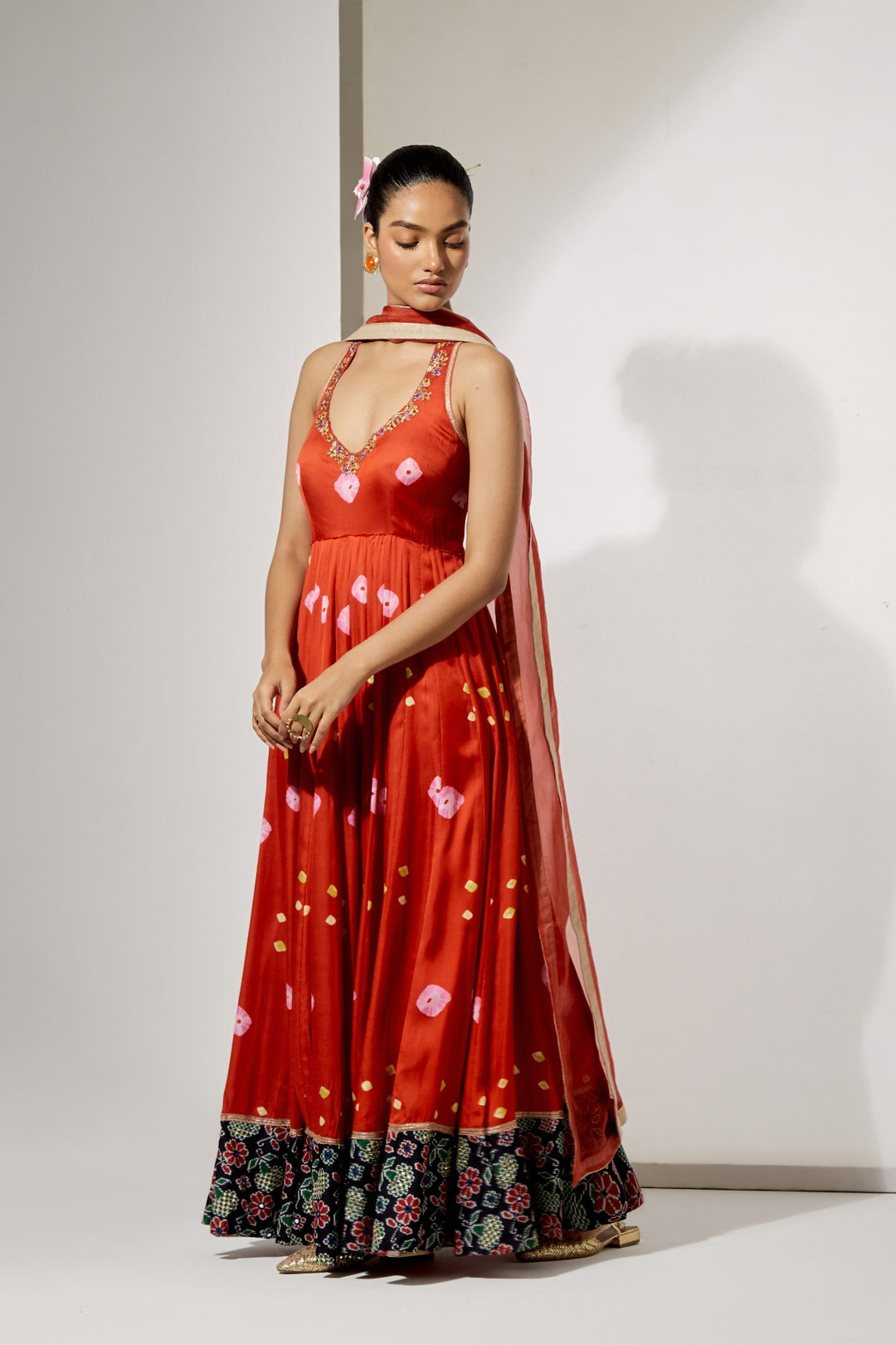 Gulnaar Silk Anarkali Set