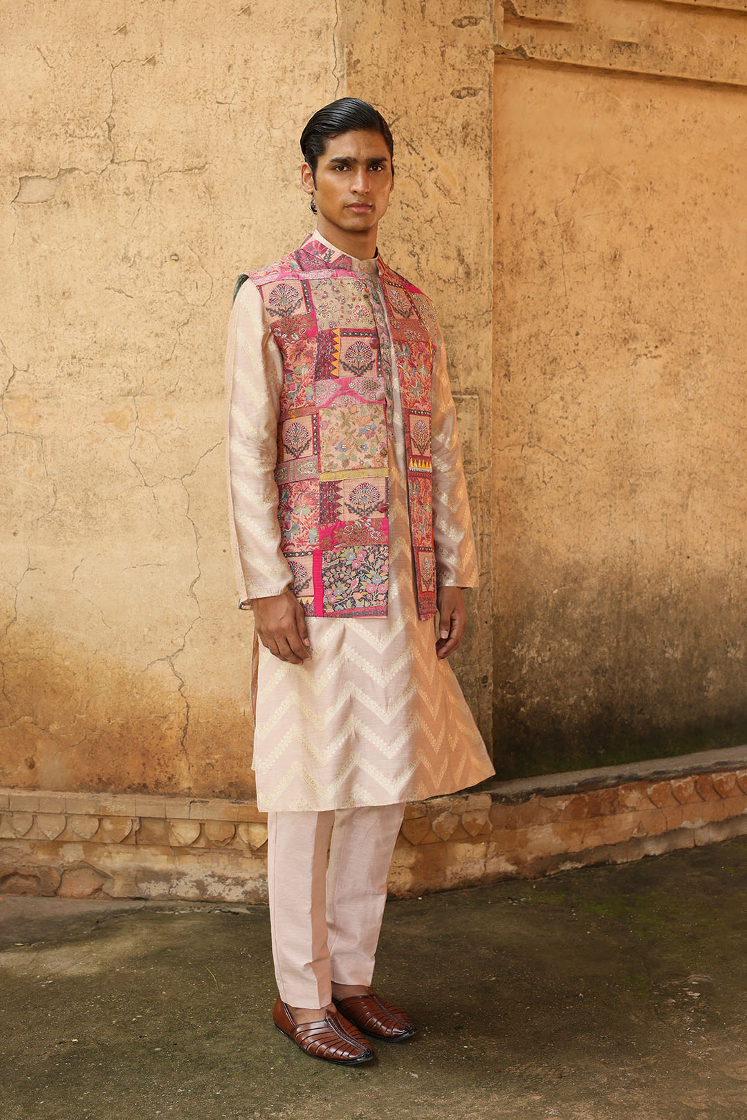 Pink Silk Bundi Set