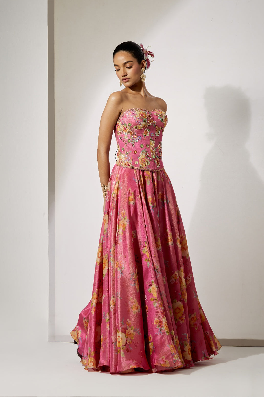 Rose Pink Corset &amp; Skirt Set