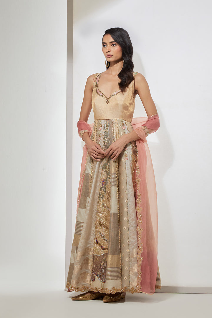 Ivory Embellished Anarkali Set