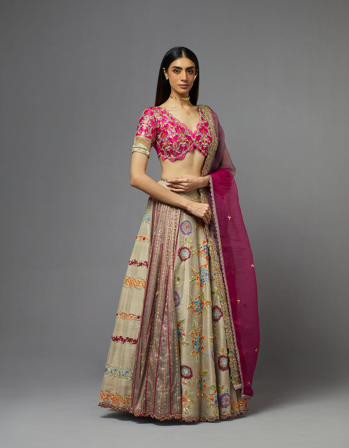 Grey Lehenga Set