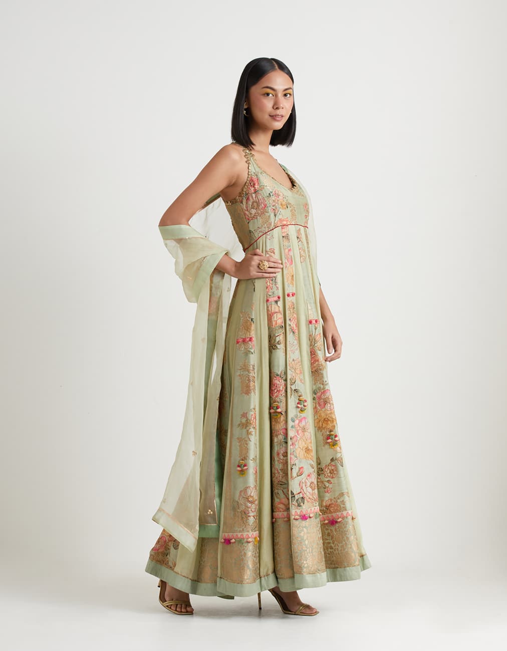 Light Green Anarkali Set