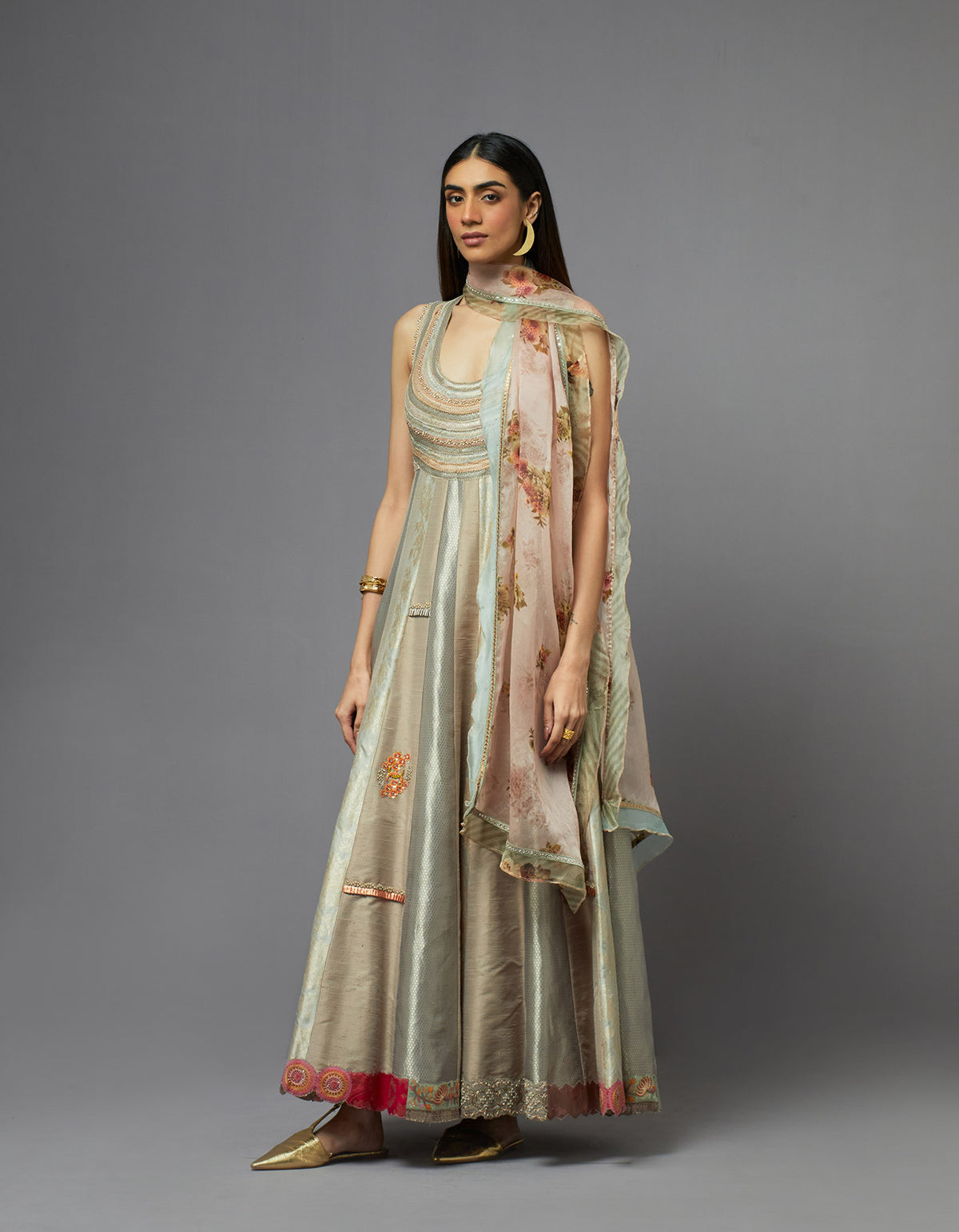 Grey Anarkali