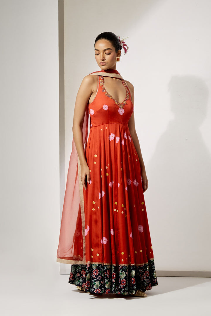Gulnaar Silk Anarkali Set