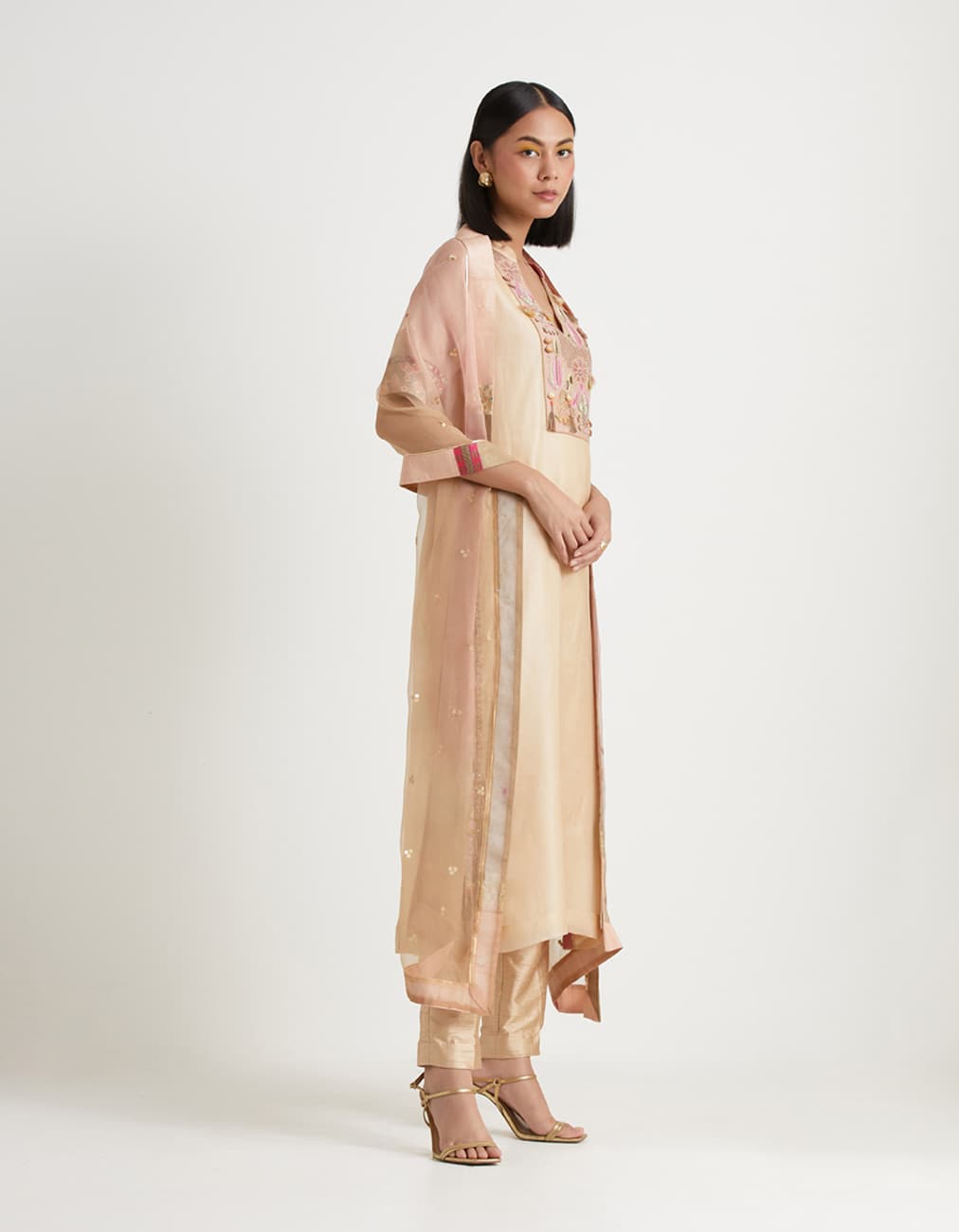 Straight Organza Kurta Set