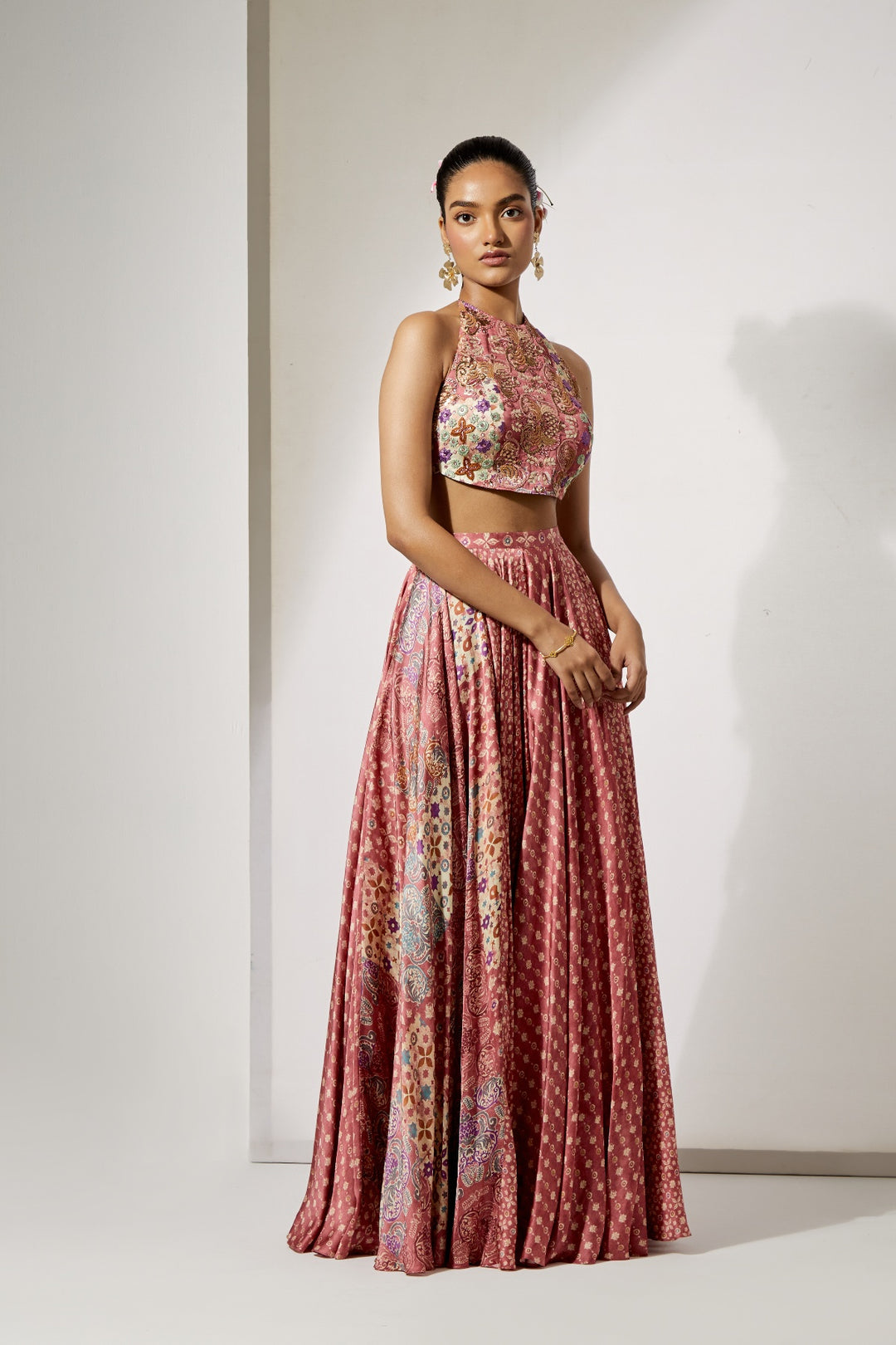 Rosewood Halter Blouse &amp; Skirt Set