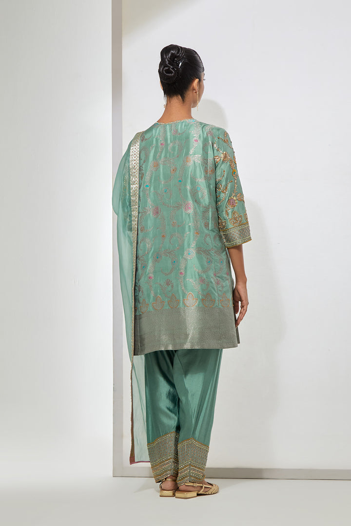 Rain Storm Embroidered Kurta Set with Dupatta