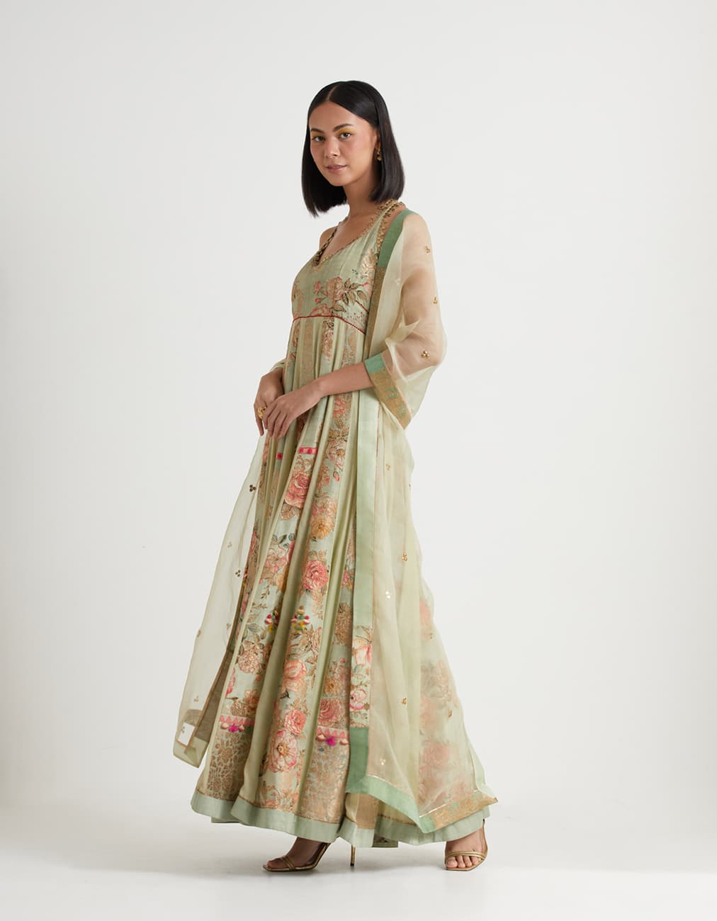 Light Green Anarkali Set