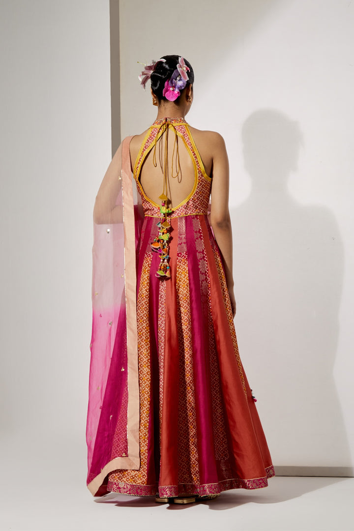 Amber Gulzar Silk Anarkali Set